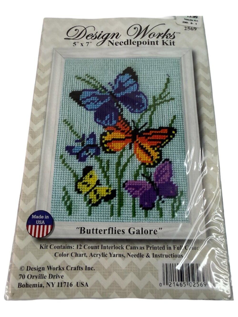 Design Works Needlepoint Kit 5"X7"-Butterflies Galore